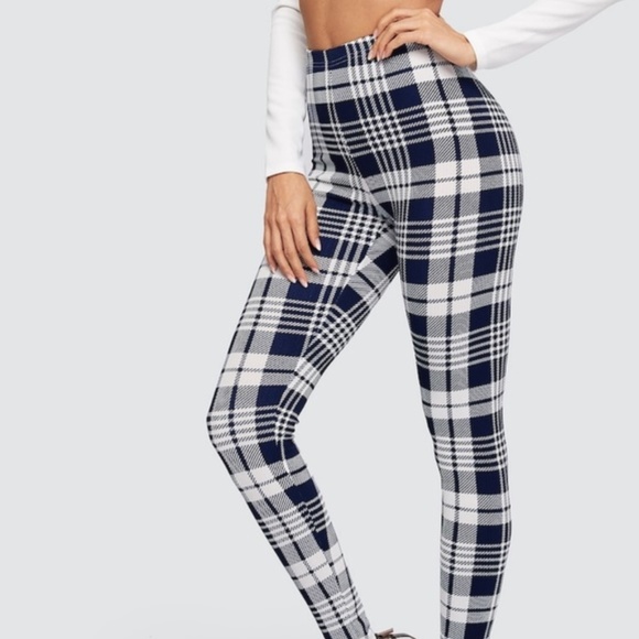 Gorgeous High Waist Plaid Leggings - Picture 2 of 3